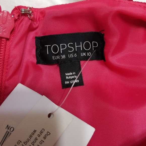 NWT Topshop front cross hot pink mini dress - Picture 3 of 8